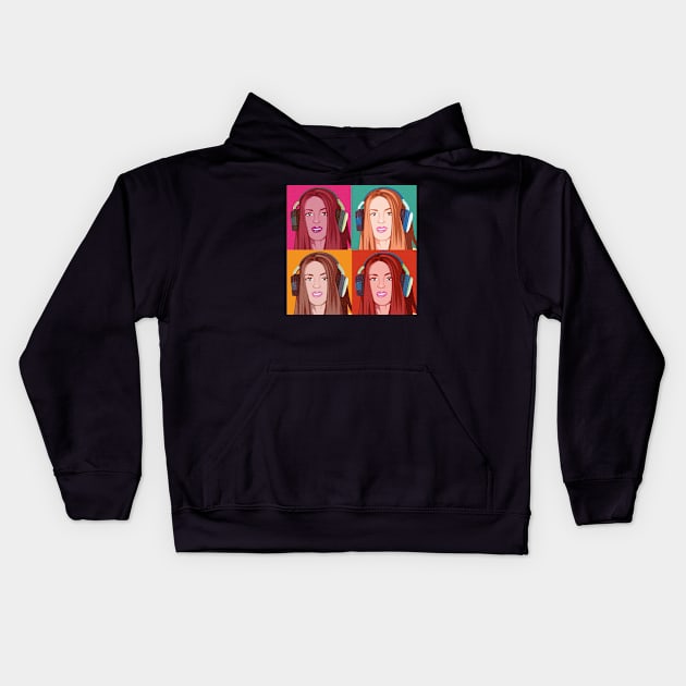 Shakira Pop Art Kids Hoodie by HarlinDesign